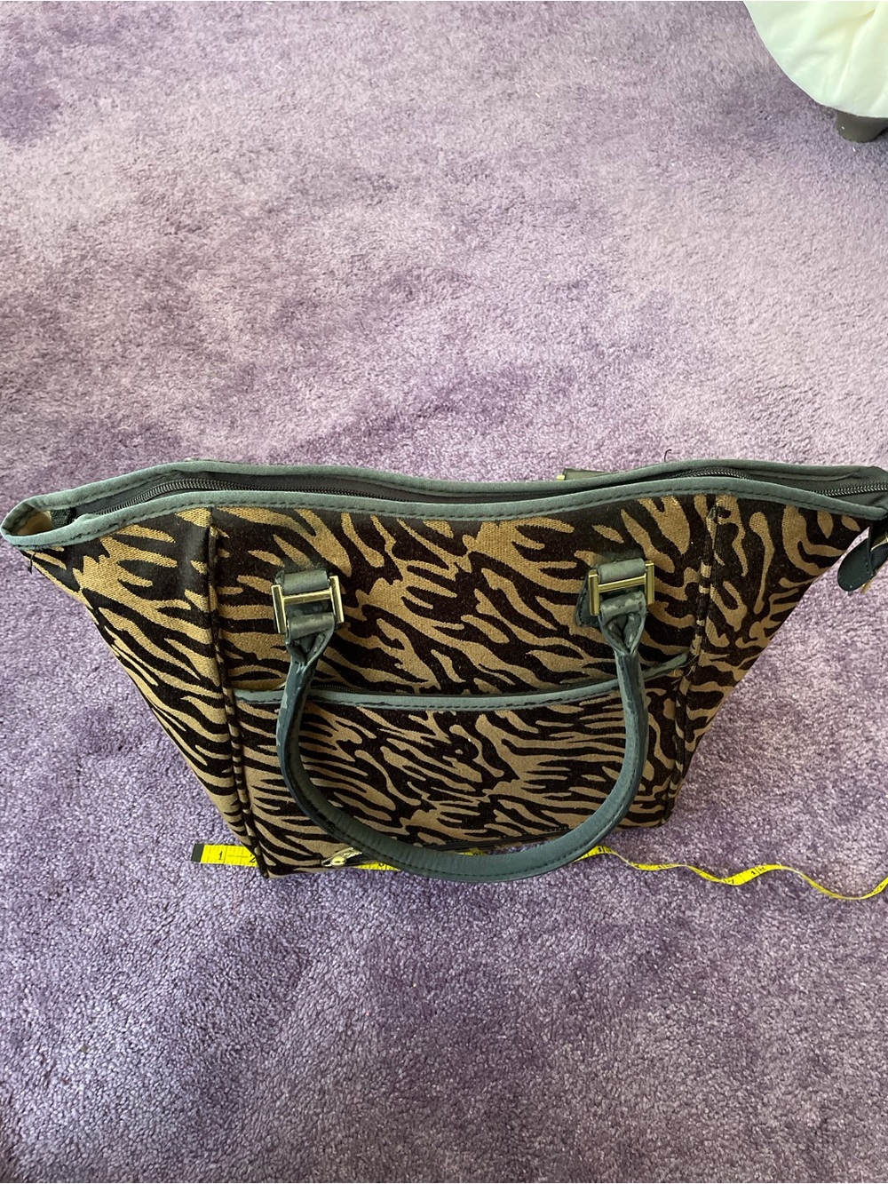 Animal Print Tote Bag with Black/Brown Lions Mane print.